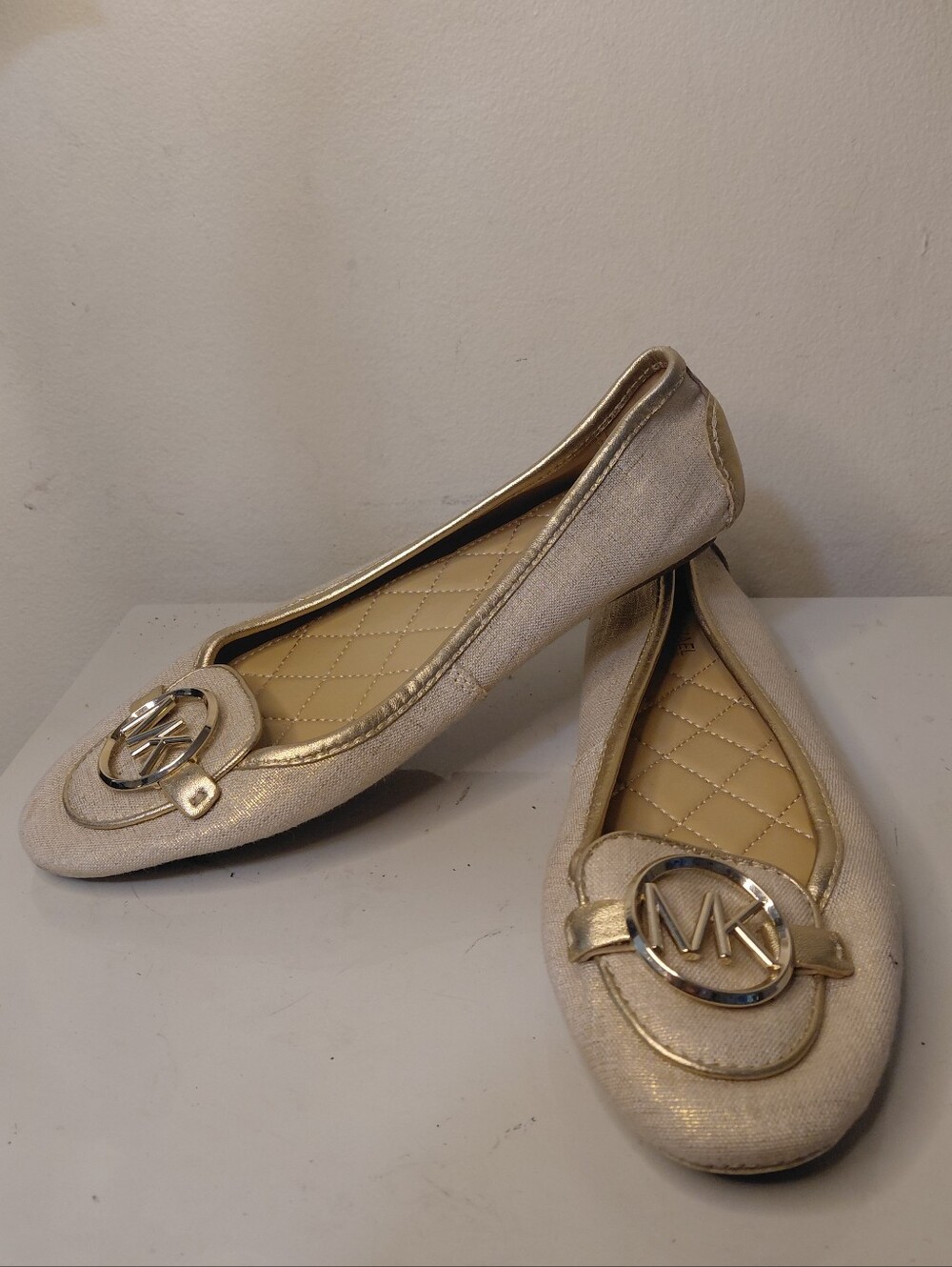 Michael Kors Women's Gold MK Logo Ballet flats Women's Size 7.5